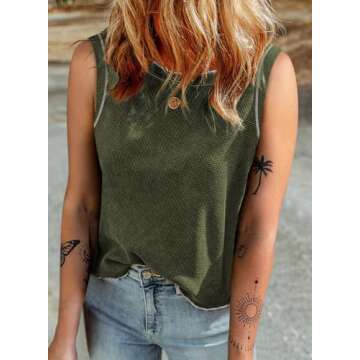 Dokotoo Womens Fashion Cute Summer Tank Tops Crewneck Casual Loose Fit Basic Shirts and Blouses 2024...