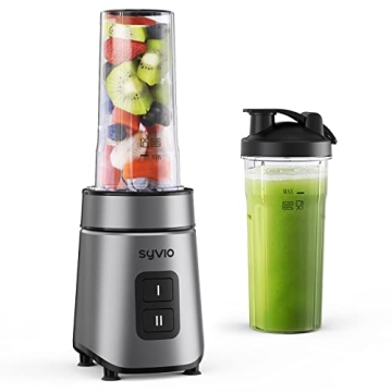 Syvio Blender for Shakes and Smoothies, Powerful Smoothie Blender, Personal Blender with 2 Speed Con...