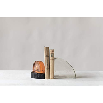 Geometric Glass Block Bookend for Modern Decor