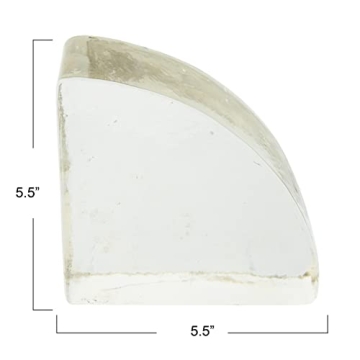 Geometric Glass Block Bookend for Modern Decor