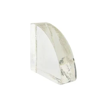Geometric Glass Block Bookend for Modern Decor
