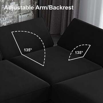 Belffin Modular Velvet Sectional Sofa with Chaise Lounge