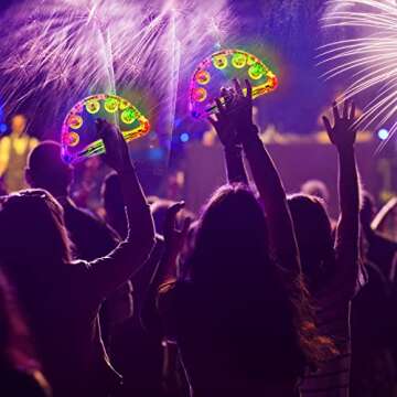 Aywewii LED Tambourine, Light Up Toys Handheld Musical Flashing Tamborine Autism Toys Party Supplies for Birthday Anniversaries Gifts for Kids Adults Teens