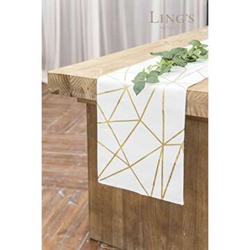 Ling's Moment Geometric-Inspired Table Runner 12 x 108 Inches - Elegant Decor for Weddings and Parti...