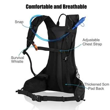 B BBAIYULE Hydration Backpack with 2L Water Bladder, Hydration Packs for Cycling Biking Running Hiking Climbing Skiing , Lightweight Water Backpack with Hydration Bladder for Men and Women