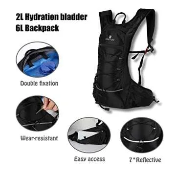 B BBAIYULE Hydration Backpack with 2L Water Bladder, Hydration Packs for Cycling Biking Running Hiking Climbing Skiing , Lightweight Water Backpack with Hydration Bladder for Men and Women