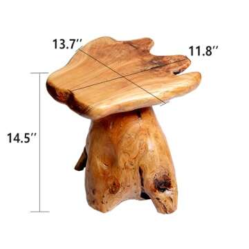 Brefhome Natural Edge Cedar Wood Tree Stump Garden Stool End Table Indoor/Outdoor,Small Wooden Mushroom Side Table