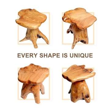 Brefhome Natural Edge Cedar Wood Tree Stump Garden Stool End Table Indoor/Outdoor,Small Wooden Mushroom Side Table