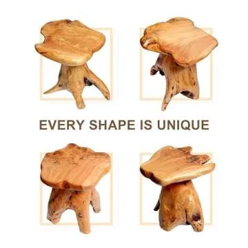 Brefhome Natural Edge Cedar Wood Tree Stump Garden Stool End Table Indoor/Outdoor,Small Wooden Mushroom Side Table
