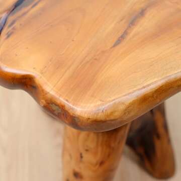 Brefhome Natural Edge Cedar Wood Tree Stump Garden Stool End Table Indoor/Outdoor,Small Wooden Mushroom Side Table