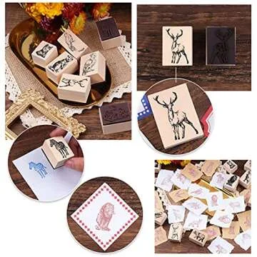 Dizdkizd 20pcs Animal Rubber Stamp Set for Crafts