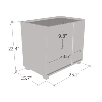 Meble Sky 25" Modern Nightstand with Two Drawers