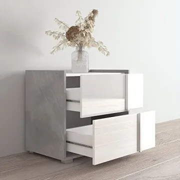 Meble Sky 25" Modern Nightstand with Two Drawers