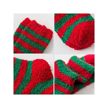 Cozy Christmas Fuzzy Socks for Women - 6 Pairs of Warmth