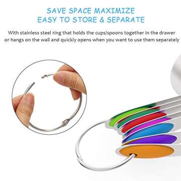 Wildone Measuring Cups and Spoons Set of 12, Premium Stainless Steel Measuring Cups & Measuring Spoons, including 7 Stackable Cups & 5 Spoons, for Dry and Liquid Ingredients
