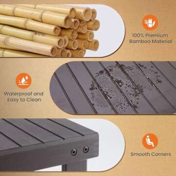 Sweetcrispy Shoe Rack Bench, 3-Tier Bamboo Entryway Storage Organizer, 286lb Capacity, Shoes Stand for FrontDoor Entrance, Bedroom, Living Room, Bathroom, Balcony, 11.3 x 27.6 x 17.8 Inches, Brown