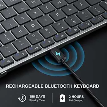 ProtoArc Foldable Bluetooth Keyboard, XK01 Folding Wireless Portable Keyboard with Numeric Keypad, Full-Size Travel Keyboard for iPad Tablet Smartphone Laptop PC Windows iOS Android, Space Gray