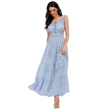 OSTOO Boho Floral Print Maxi Dress for Women - Summer Style