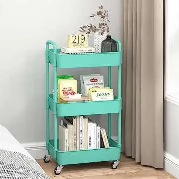 Sywhitta 3-Tier Rolling Utility Cart for Home Storage