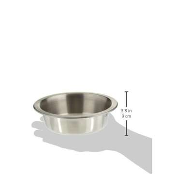 PetFusion Premium 304 Food Grade Stainless Steel Dog & Cat Bowls. Cat Bowls Shallow & Wide for Relief of Whisker Fatigue, Silver, 24-Ounce (PF-SB2)