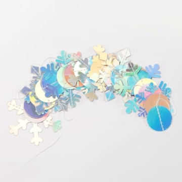 Iridescent Snowflake Garland for Winter Parties and Decor