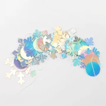 Iridescent Snowflake Garland for Winter Parties and Decor