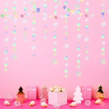 Iridescent Snowflake Garland for Winter Parties and Decor
