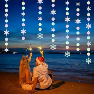 Iridescent Snowflake Garland for Winter Parties and Decor