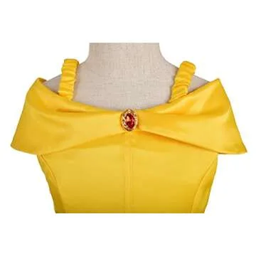 Dressy Daisy Girls' Princess Yellow Gold Ball Gown Birthday Party Fancy Dress Up Halloween Costume with Accessories Size 2T