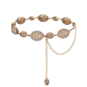 TOPACC Western Concho Chain Belt for Dresses and Jeans