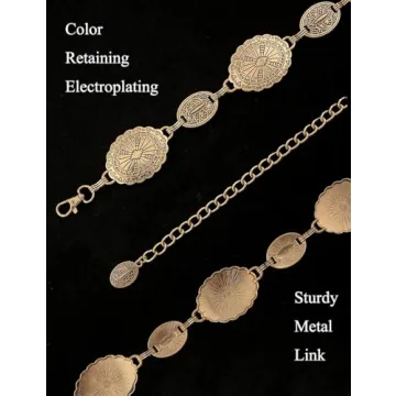 TOPACC Western Concho Chain Belt for Dresses and Jeans