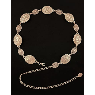 TOPACC Western Concho Chain Belt for Dresses and Jeans