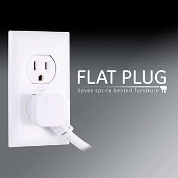 GE Pro 6-Outlet Surge Protector 2 Pack, 2 Ft Extension Cord, 620 Joules, Power Strip, Flat Plug, Integrated Circuit Breaker, Wall Mount, UL Listed, White, 46867