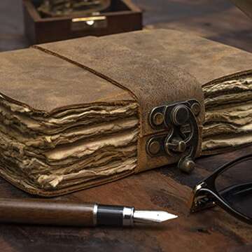 Vintage Leather Journal with Lock - Perfect for Creatives