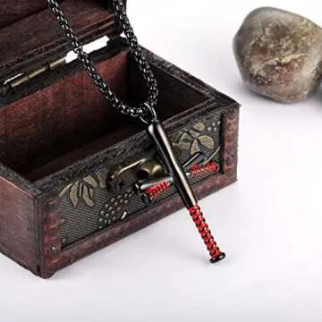 Rehoboth Stainless Steel Cross Baseball Bat Necklace