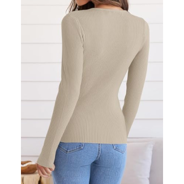 ZESICA Long Sleeve Crewneck Knit Top for Women
