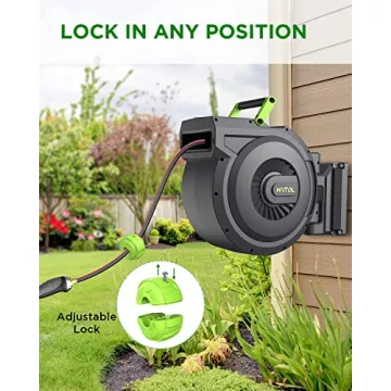 MYTOL Retractable Garden Hose Reel with 10-Pattern Nozzle