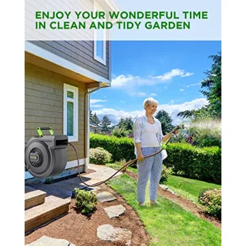 MYTOL Retractable Garden Hose Reel with 10-Pattern Nozzle