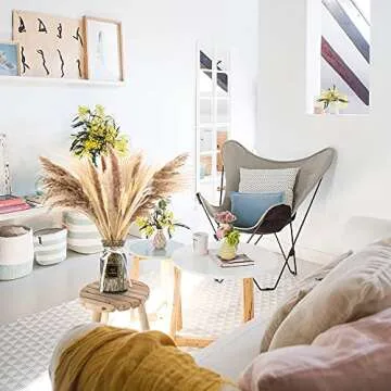 XZYFDHSY 65 Pcs Nature Dried Pampas Grass Decor Tall Pompous Grass,White Pampas Grass Vase Flower Arrangement,Pampas Grass Large,Boho Decor Pompas Floral,Dried Flower Bouquet Wedding Home Decorations