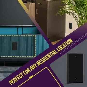 ENERLITES Stylish Black Wall Plate for Modern Homes