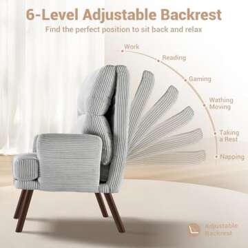 XIZZI Comfy Reading Chair with Ottoman Set for Indoor Use