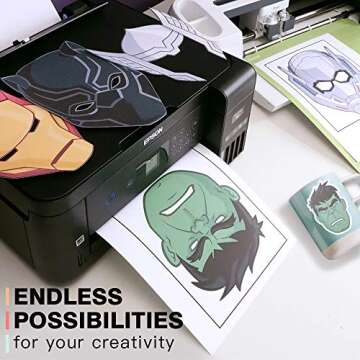 JANDJPACKAGING Printable Vinyl Sticker Paper - Waterproof Printable Vinyl for Laser & Inkjet Printer 15 Self-Adhesive Sheets - Glossy White - Standard Letter Size 8.5"x11"