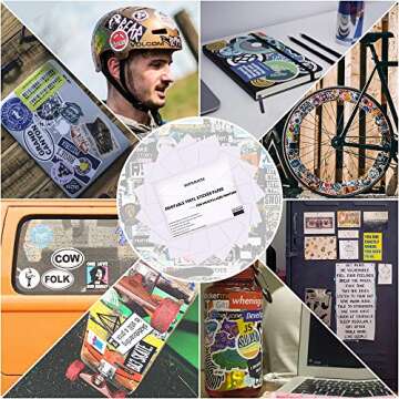 JANDJPACKAGING Printable Vinyl Sticker Paper - Waterproof Printable Vinyl for Laser & Inkjet Printer 15 Self-Adhesive Sheets - Glossy White - Standard Letter Size 8.5"x11"