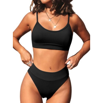 Hilinker Women's Ribbed Knit Bikini for Style and Comfort