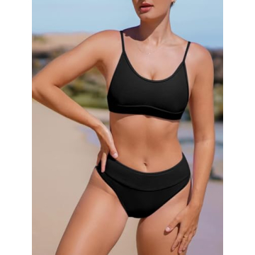 Hilinker Women's Ribbed Knit Bikini for Style and Comfort