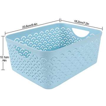 STARVAST 5 Pack Plastic Storage Baskets for Easy Organization