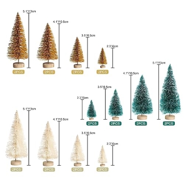 8pcs Mini Christmas Tree Set for Festive Decor