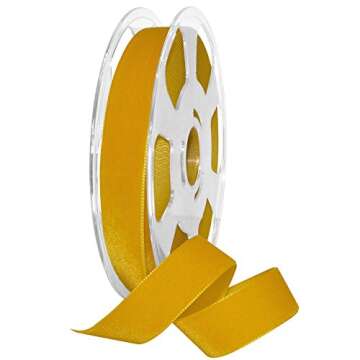 Luxurious Morex Velvet Ribbon - 7/8" x 11 yd, Gold