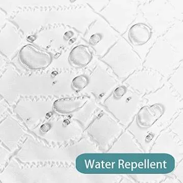 OWENIE White Shower Curtain, 3D Embossed White Shower Curtains for Bathroom, Waterproof Textured Fabric Bathroom Curtain, Elegant Modern Luxury Hotel Style Design, 72" W x 78" L