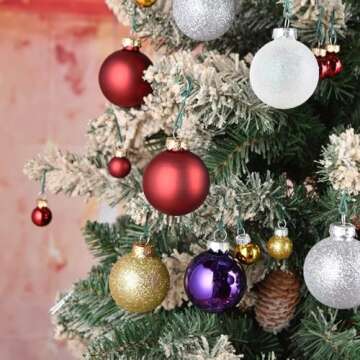 100ct Shatterproof Christmas Balls Decorations Set for Holiday